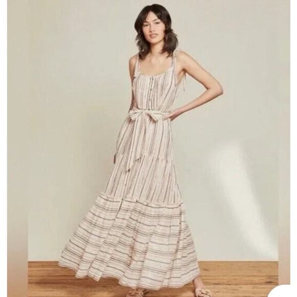 Veronica Beard Dresses & Skirts - Veronica Beard Michi Metallic Stripe Maxi Dress Elegant Occasion Size Large